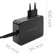 Qoltec GaN POWER PRO Charger | 1xUSB-C | 90W | 5-20V | 3-4.5A | Black