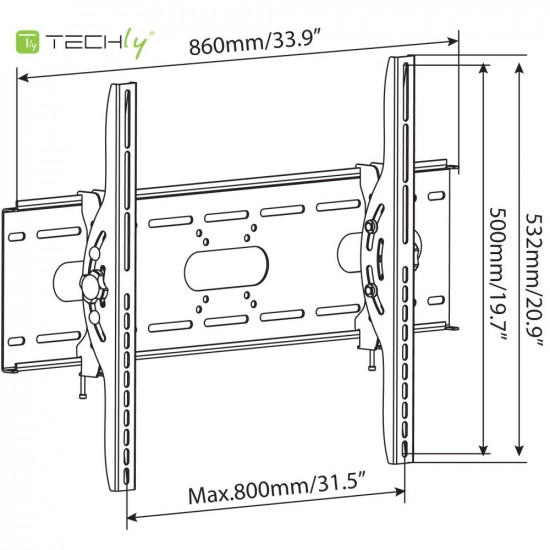 Techly ICA-PLB-890 TV mount/stand 2.03 m (80) Black