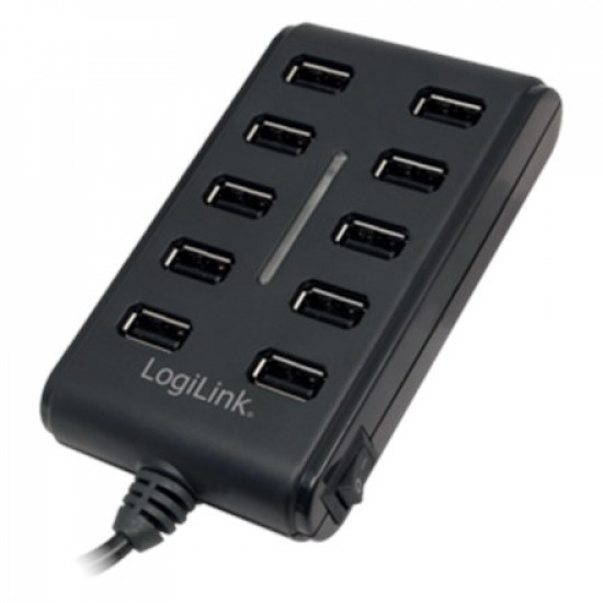 Logilink UA0125 USB Hub 10-Port USB2.0 with power adapter 3.5A, | Logilink