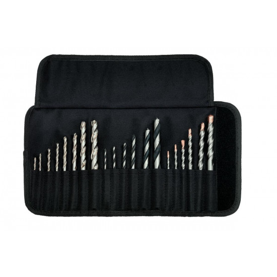 METABO DRILL BIT SET MIX 20pcs. IN A ROLL-TOP CASE