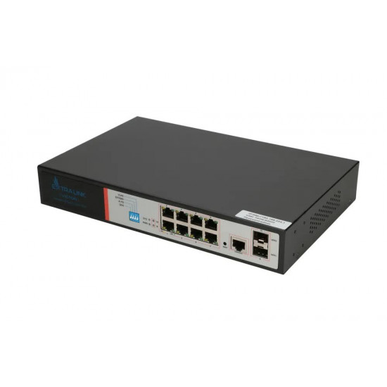 Extralink VICTOR | Switch PoE | 8x Gigabit PoE/PoE+, 2x SFP, 1x Port Konsolowy, 150W, Zarządzalny