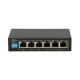 Extralink EUROS V2 | PoE Switch | 4x 100Mbps PoE/PoE+, 2x RJ45 Uplink 100Mbps, 60W