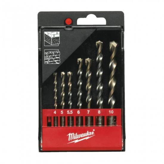 MILWAUKEE MASONRY DRILL BIT SET 8pcs /3-4-5-6-7-8-9-10mm/