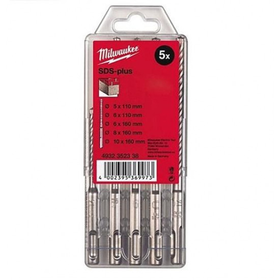 MILWAUKEE WIERTŁO SDS PLUS M2 KPL. 5pcs. /5-6x110mm - 6-8-10x160mm/.