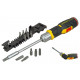 Ratchet gun screwdriver with 12 bits