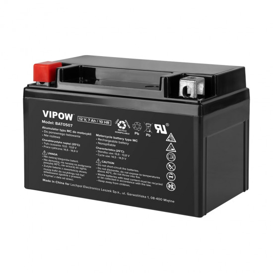 VIPOW Type MC Motorcycle Battery Pack 12V 7Ah