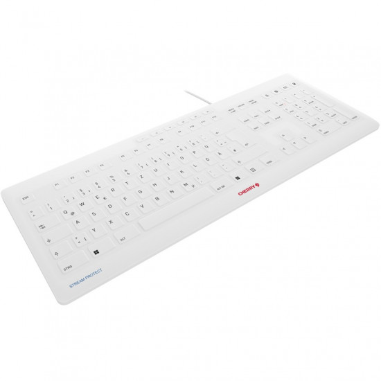 Cherry Keyboard STREAM PROTECT [DE] white grey