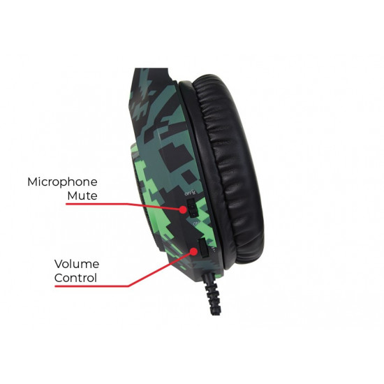 SureFire Skirmish Headset Wired Head-band Gaming USB Type-A Black, Camouflage, Green