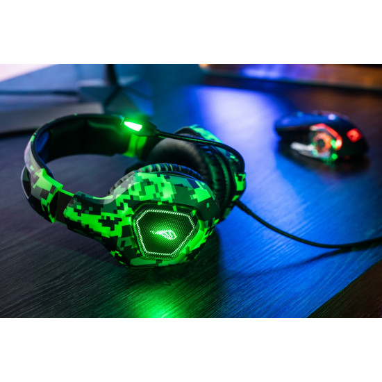 SureFire Skirmish Headset Wired Head-band Gaming USB Type-A Black, Camouflage, Green