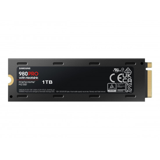 Samsung | 980 PRO with Heatsink | 1000 GB | SSD form factor M.2 2280 | Solid-state drive interface M.2 NVMe 1.3c | Read speed 7000 MB/s | Write speed 5000 MB/s