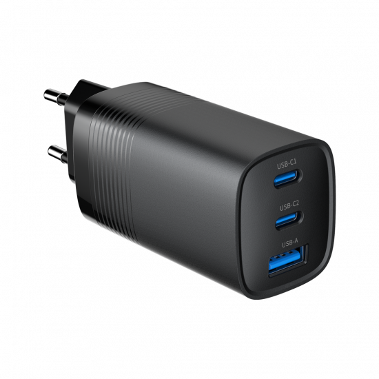 Gembird TA-UC-PDQC65-01-BK mobile device charger Universal Black AC Fast charging Indoor