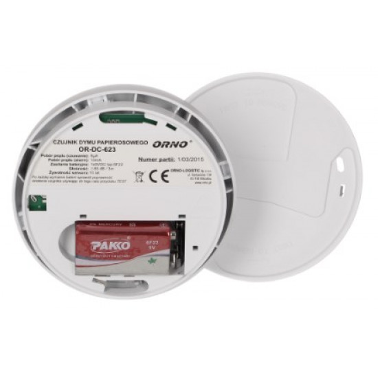 ORNO CIGARETTE SMOKE DETECTOR 9V DC