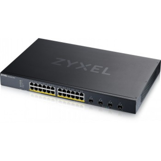 ZYXEL XGS1935-28HP, 28 PORT LITE-L3 SMART MANAGED POE SWITCH, 24X GIGABIT POE AND 4X 10G SFP+, HYBRID MODE, STANDALONE OR NEBULAFLEX CLOUD, 375 WATT POE