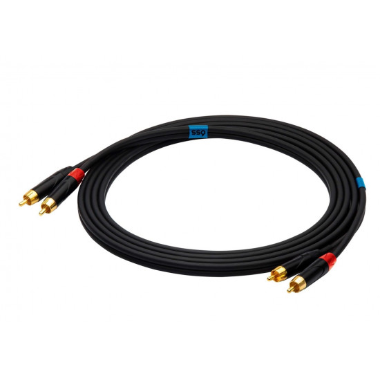 SSQ RCARCA3 - Cable 2x RCA - 2x RCA - 3 m, Black