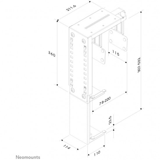 Neomounts Universeller PC-Halter 30KG CPU-D100BLACK