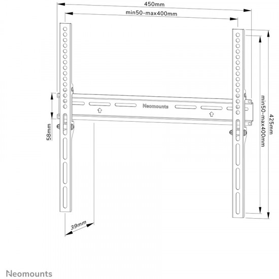 Neomounts WL30-350BL14 feste Wandhalterung für 32-65 Bildschirme - Schwarz