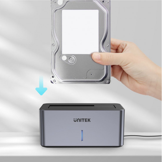 UNITEK S1304A storage drive docking station USB 3.2 Gen 1 (3.1 Gen 1) Type micro-B Grey