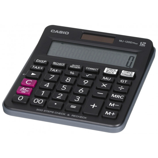 CASIO CALCULATOR OFFICE MJ-120D PLUS BLACK , 12 DIGIT DISPLAY