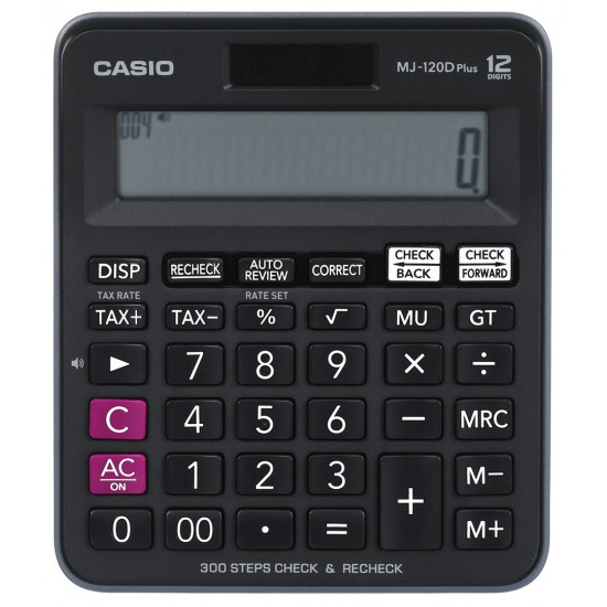 CASIO CALCULATOR OFFICE MJ-120D PLUS BLACK , 12 DIGIT DISPLAY