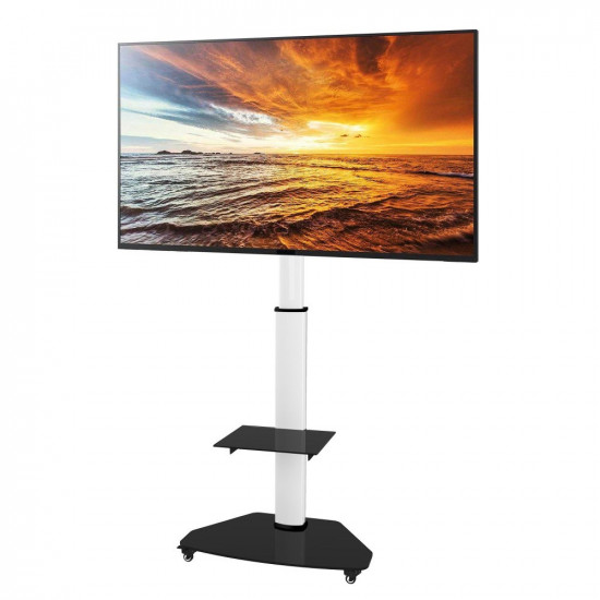 Techly Floor Support with Shelf Trolley TV LCD/LED/Plasma 37-70 White