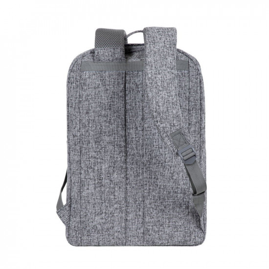 RIVACASE Anvik 15.6 laptop backpack, 15L, gray, waterproof fabric, pockets for 10.5 tablet, smartphone, documents, accessories, bottle