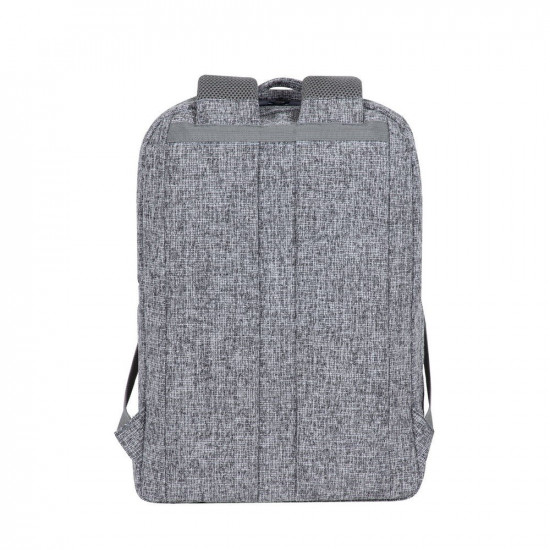 RIVACASE Anvik 15.6 laptop backpack, 15L, gray, waterproof fabric, pockets for 10.5 tablet, smartphone, documents, accessories, bottle