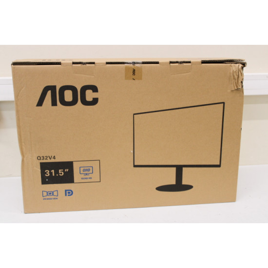 SALE OUT. AOC Q32V4 31.5 IPS/16:9/2560x1440/250cdm2/4ms/ HDMI DP | AOC | Monitor | Q32V4 | 31.5  | IPS | QHD | 16:9 | 75 Hz | 4 ms | 2560 x 1440 | 250 cd/m² | Headphone out (3.5mm) | HDMI ports quantity 1 | Warranty 36 month(s) | DAMAGED PACKAGING