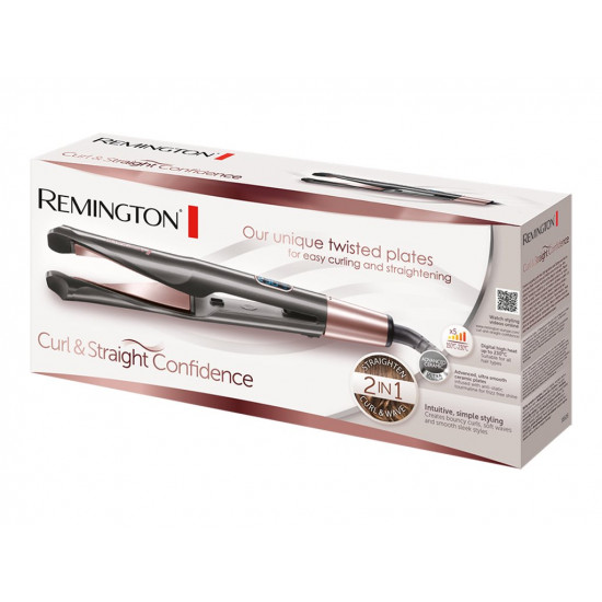 Remington Curl and Straight Confidence Hair Straightener | S6606 | Ceramic heating system | Temperature (min) 150 °C | Temperature (max) 230 °C | Number of heating levels 5 | Black