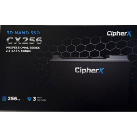 256GB CipherX, CX256 PRO 2.5, 3D NAND TLC, NANDXtend ECC Data Protect, SLC Caching, SATA-6Gbps (TCG and AES Encryption support) SSD