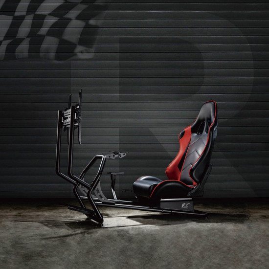 NanoRS RS160 Gaming Chair Racing Simulator Stand 3 in 1 PC Console Gamers Synthetic Leather Cover Steering Wheel Stand TV Bracket Up to 50 Max. Vesa 400x400