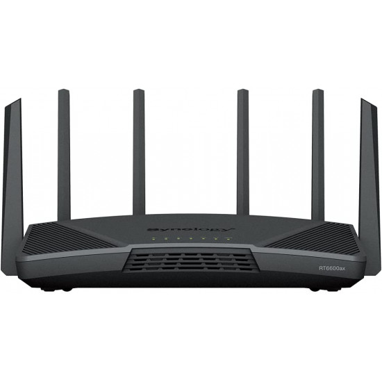 Synology RT6600ax Ultra-fast and Secure Wireless Router for Homes | Ultra-fast and Secure Wireless Router for Homes | RT6600ax | 802.11ax | 4800  Mbit/s | Ethernet LAN (RJ-45) ports 5 | Mesh Support No | MU-MiMO Yes | No mobile broadband | Antenna type  External antenna x 6 | 24 month(s)