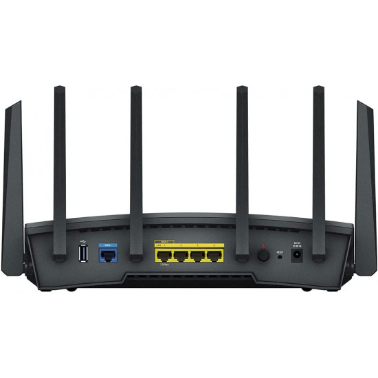 Synology RT6600ax Ultra-fast and Secure Wireless Router for Homes | Ultra-fast and Secure Wireless Router for Homes | RT6600ax | 802.11ax | 4800  Mbit/s | Ethernet LAN (RJ-45) ports 5 | Mesh Support No | MU-MiMO Yes | No mobile broadband | Antenna type  External antenna x 6 | 24 month(s)