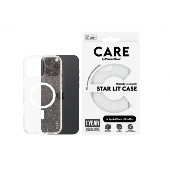 CARE Flagship Case | Back cover | Apple | iPhone 16 Pro Max | Recycled plastic | White | Urban Combat Star Lit with MagSafe