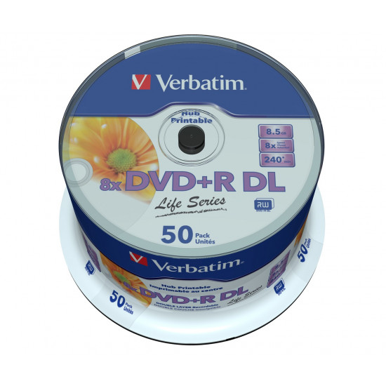 DVD+R Verbatim 8,5GB 50pcs 8x wide printable surface