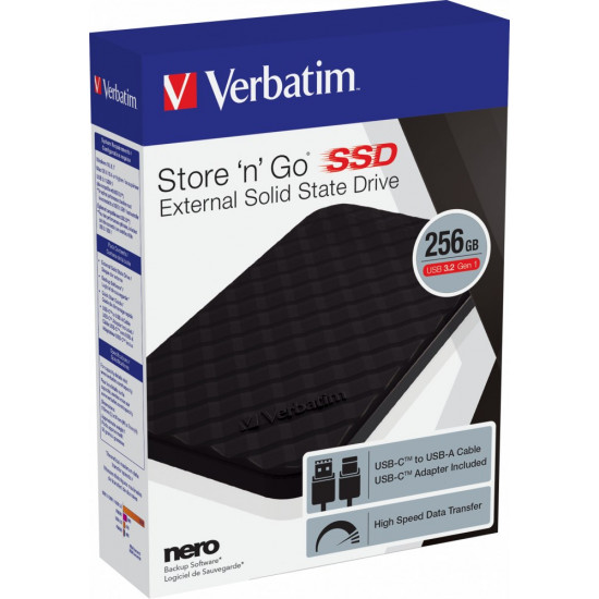 Verbatim Store 'n' Go Portable SSD USB 3.2 GEN 1 256GB