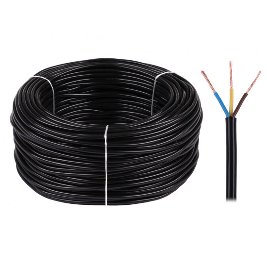 Electrical cable OMY 3x0,75 300/300V black