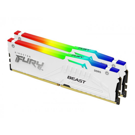 KINGSTON 32GB 6400MT/s DDR5 CL32 DIMM Kit of 2 FURY Beast White RGB XMP