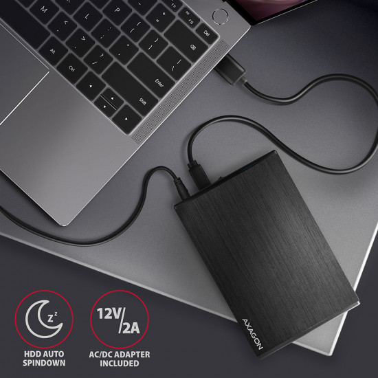 AXAGON | Compact aluminum USB 3.2 Gen 1 external box SATA intended for 3.5 HDD