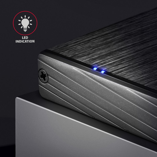 AXAGON | A compact aluminum USB 3.2 Gen 1 - SATA 6G external box designed for 2.5 SSD/HDD