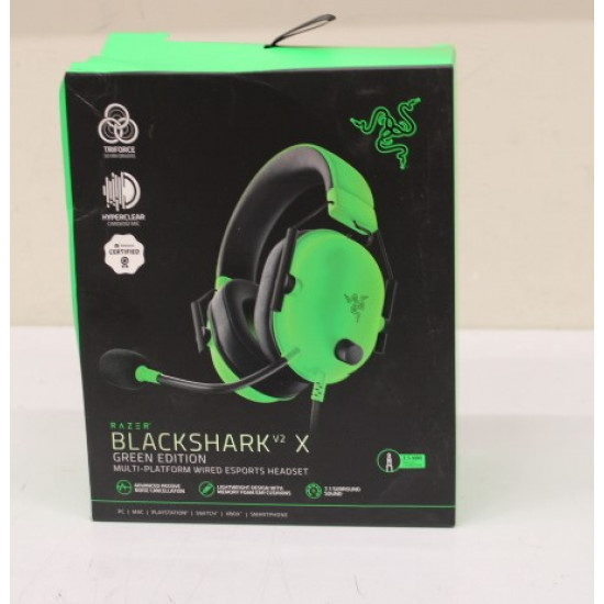 SALE OUT. Razer BlackShark V2 X Gaming Headset, Over-Ear, Wired, Green | Razer | Gaming Headset | BlackShark V2 X | Wired | Over-Ear | DAMAGED PACKAGING