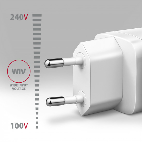 AXAGON Wallcharger 2x port (USB-A + USB-C), 20W | ACU-PQ20W