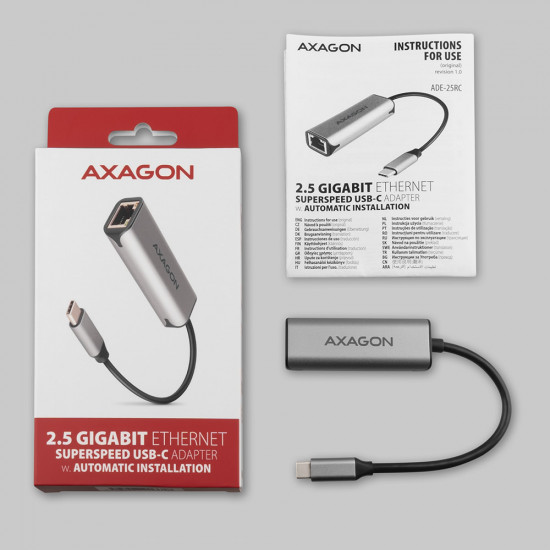 AXAGON | ADE-25RC SuperSpeed USB-C 2.5 Gigabit Ethernet