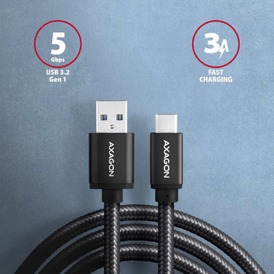 AXAGON Data and charging cable | BUCM3-AM20AB | USB Type-C to USB Type-A