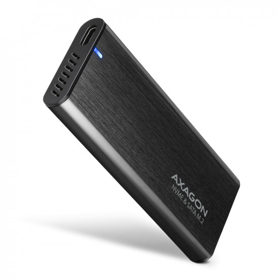 AXAGON External USB-C 3.2 Gen 2 metal box for M.2 NVMe & SATA SSD disks