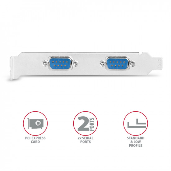 AXAGON PCI-Express card with two 250 kbps serial ports | PCEA-S2N