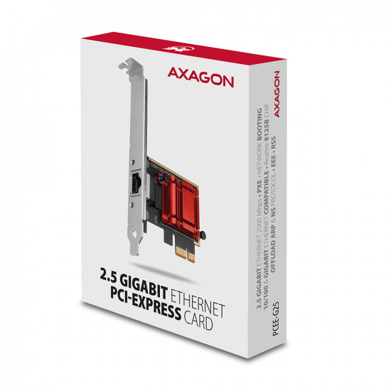 AXAGON PCI-Express network card with 2.5 Gbit/s transmission rate and PXE support | PCEE-G25