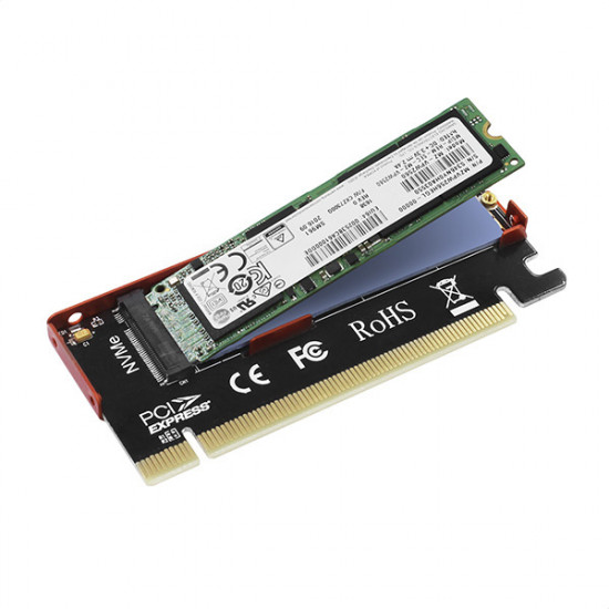 AXAGON PCI-Express x16 internal adapter to connect an NVMe M.2 SSD to a desktop | PCEM2-S