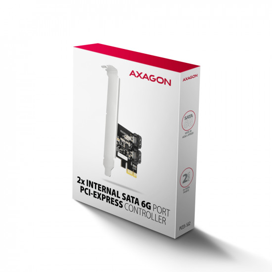 AXAGON Two-channel SATA III PCI-Express controller with two internal SATA port outputs | PCES-SJ2