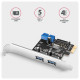 AXAGON PCI-Express card with a pair of internal and a pair of external USB 5Gbps ports | PCEU-232RS