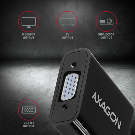 AXAGON | Active converter | HDMI to VGA | 0.15 m